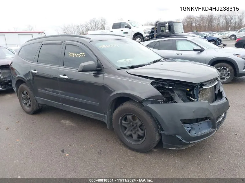 2017 Chevrolet Traverse Ls VIN: 1GNKVFKD4HJ238315 Lot: 40810551