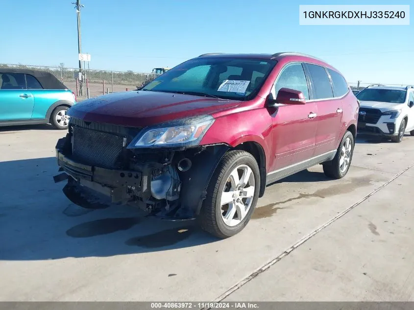 2017 Chevrolet Traverse 1Lt VIN: 1GNKRGKDXHJ335240 Lot: 40863972