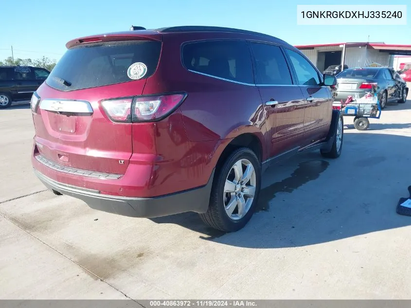 2017 Chevrolet Traverse 1Lt VIN: 1GNKRGKDXHJ335240 Lot: 40863972