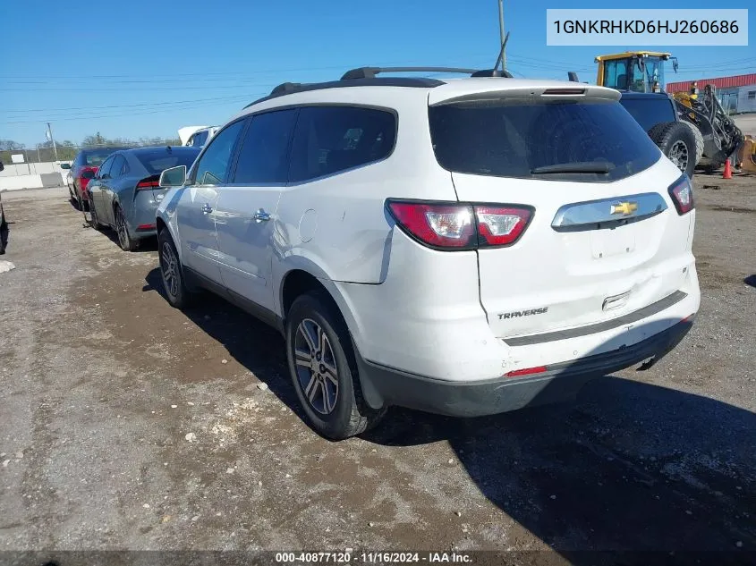 2017 Chevrolet Traverse 2Lt VIN: 1GNKRHKD6HJ260686 Lot: 40877120