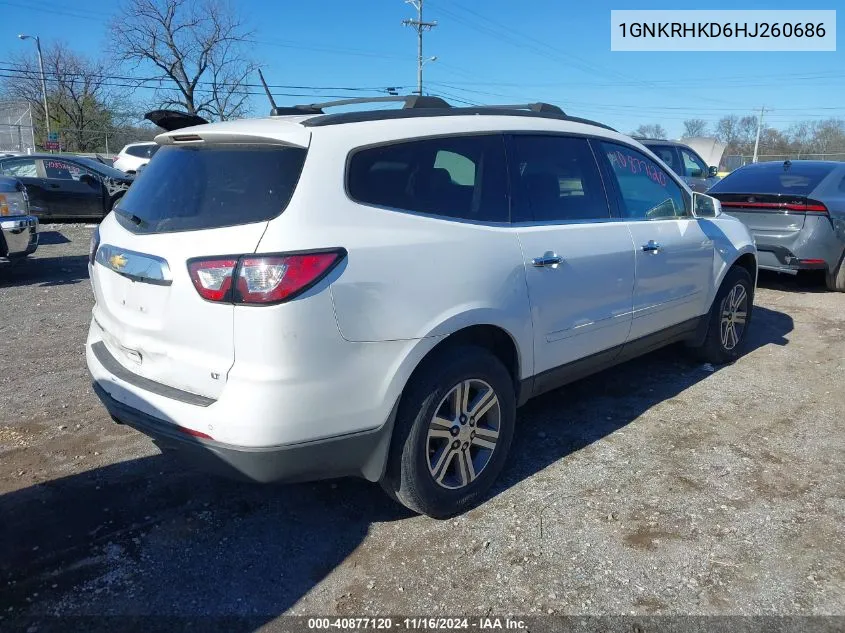 2017 Chevrolet Traverse 2Lt VIN: 1GNKRHKD6HJ260686 Lot: 40877120