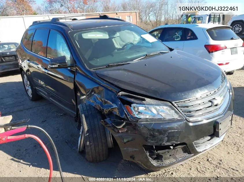 2017 Chevrolet Traverse 1Lt VIN: 1GNKVGKD0HJ322461 Lot: 40891821