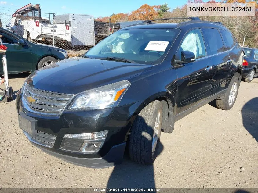 2017 Chevrolet Traverse 1Lt VIN: 1GNKVGKD0HJ322461 Lot: 40891821