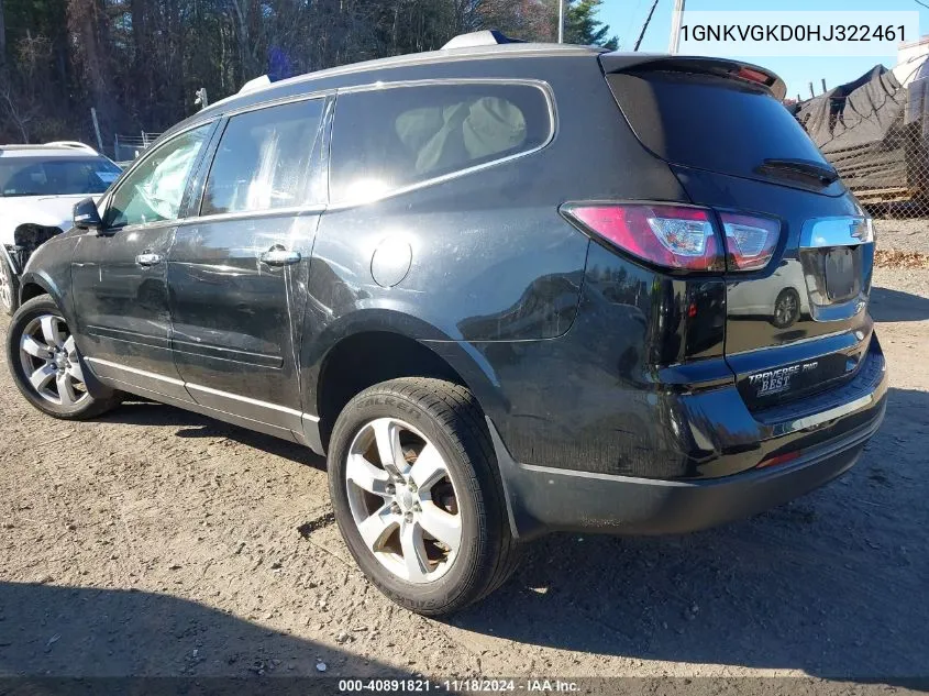 2017 Chevrolet Traverse 1Lt VIN: 1GNKVGKD0HJ322461 Lot: 40891821