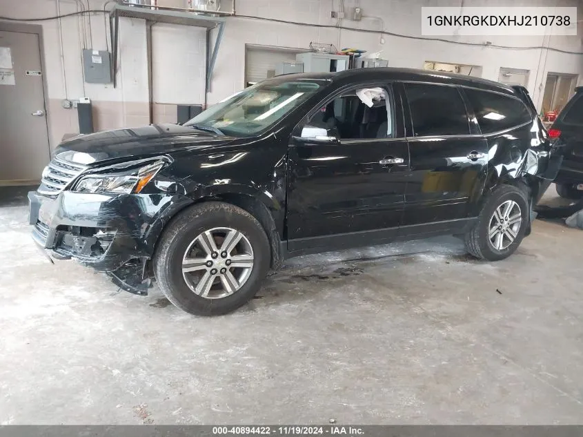 2017 Chevrolet Traverse 1Lt VIN: 1GNKRGKDXHJ210738 Lot: 40894422