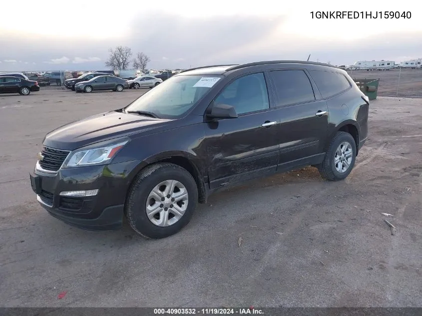 2017 Chevrolet Traverse Ls VIN: 1GNKRFED1HJ159040 Lot: 40903532