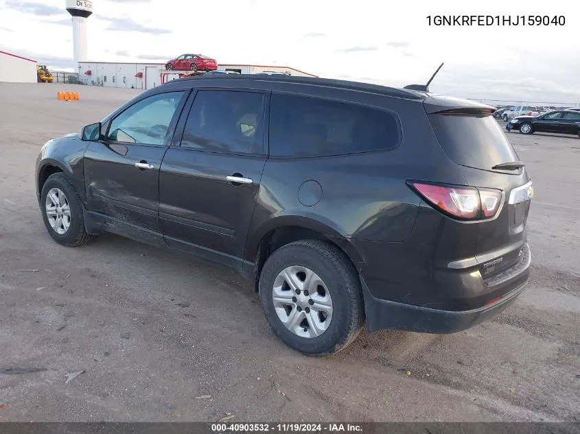 2017 Chevrolet Traverse Ls VIN: 1GNKRFED1HJ159040 Lot: 40903532