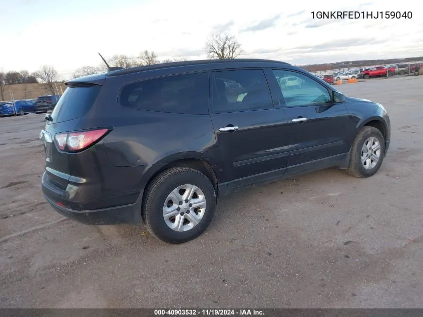 2017 Chevrolet Traverse Ls VIN: 1GNKRFED1HJ159040 Lot: 40903532