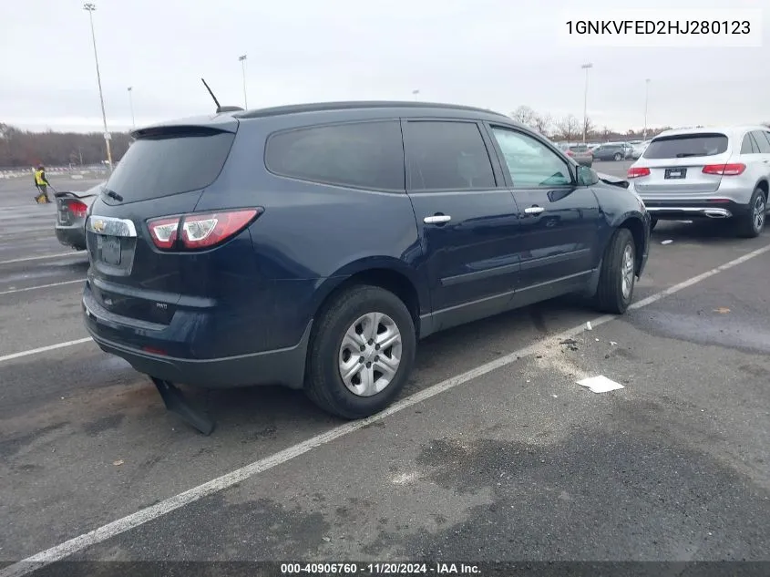 2017 Chevrolet Traverse Ls VIN: 1GNKVFED2HJ280123 Lot: 40906760