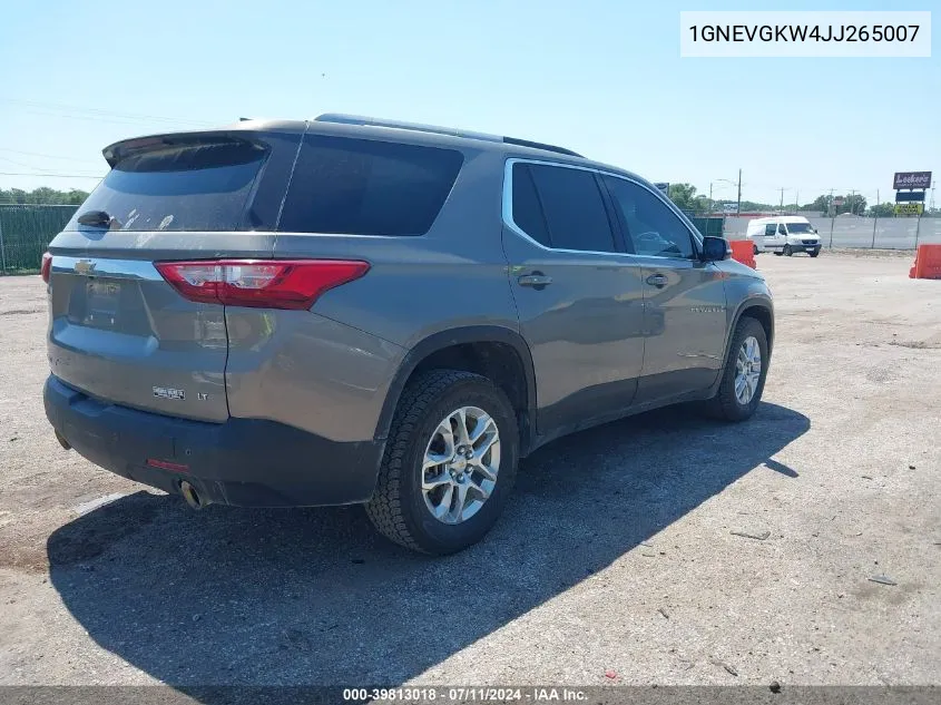 2018 Chevrolet Traverse 1Lt VIN: 1GNEVGKW4JJ265007 Lot: 39813018