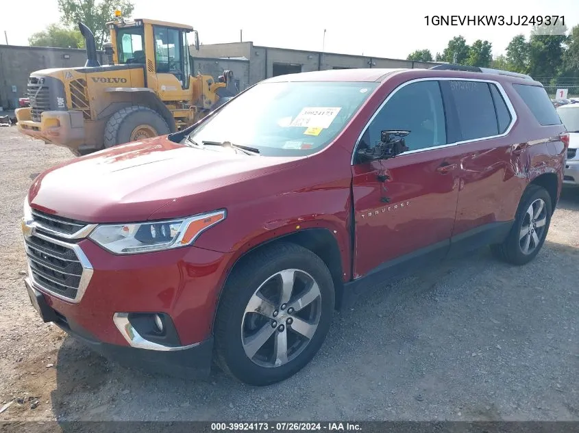 2018 Chevrolet Traverse 3Lt VIN: 1GNEVHKW3JJ249371 Lot: 39924173