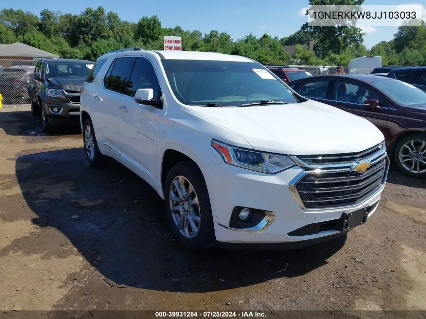 2018 Chevrolet Traverse Premier VIN: 1GNERKKW8JJ103033 Lot: 39931284