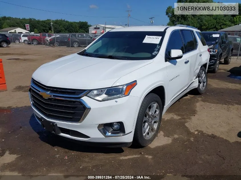 2018 Chevrolet Traverse Premier VIN: 1GNERKKW8JJ103033 Lot: 39931284