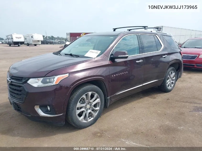 2018 Chevrolet Traverse Premier VIN: 1GNEVJKW3JJ173965 Lot: 39965710