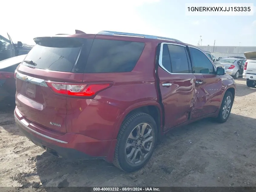 1GNERKKWXJJ153335 2018 Chevrolet Traverse Premier