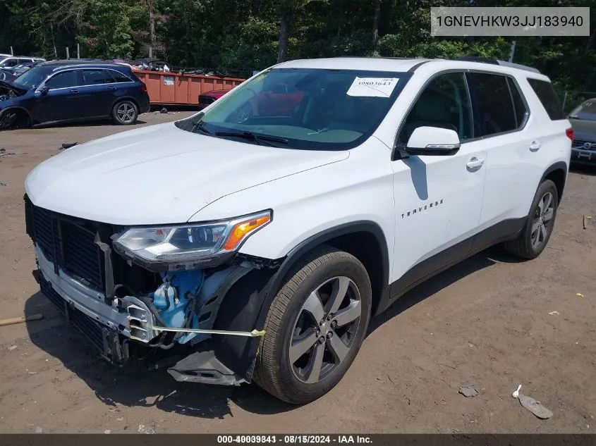 2018 Chevrolet Traverse 3Lt VIN: 1GNEVHKW3JJ183940 Lot: 40039341