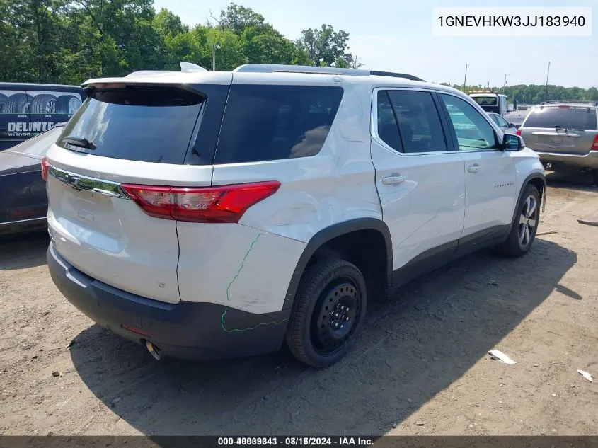 2018 Chevrolet Traverse 3Lt VIN: 1GNEVHKW3JJ183940 Lot: 40039341