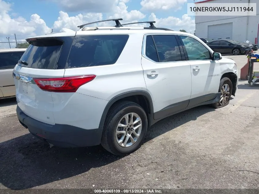 2018 Chevrolet Traverse 1Lt VIN: 1GNERGKW5JJ111944 Lot: 40065109