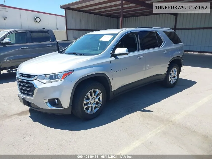 2018 Chevrolet Traverse 1Lt VIN: 1GNERGKW9JJ152092 Lot: 40110476