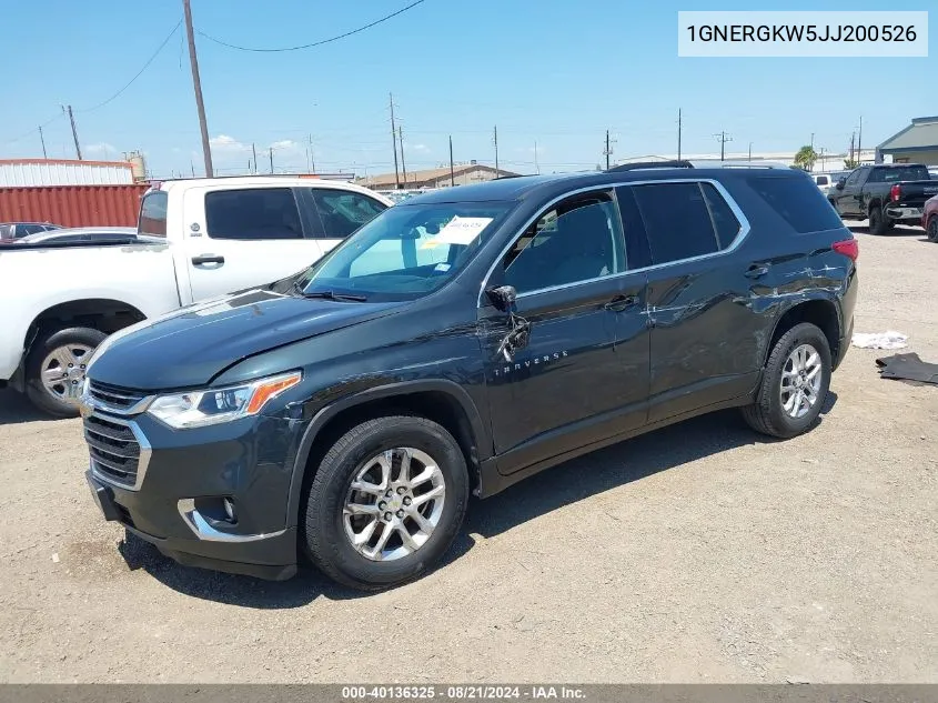 2018 Chevrolet Traverse 1Lt VIN: 1GNERGKW5JJ200526 Lot: 40136325