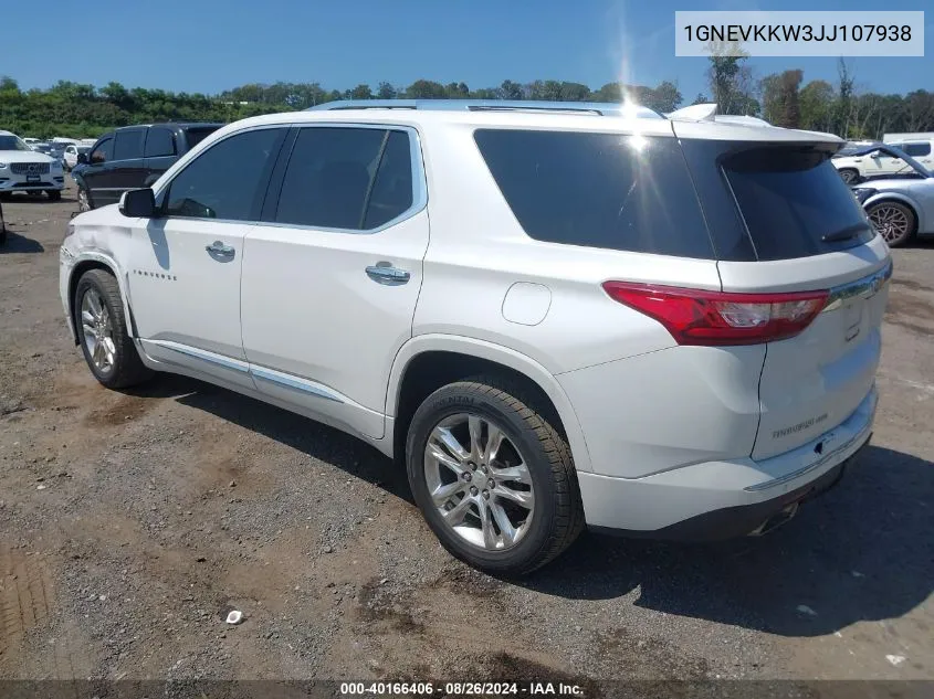 2018 Chevrolet Traverse High Country VIN: 1GNEVKKW3JJ107938 Lot: 40166406