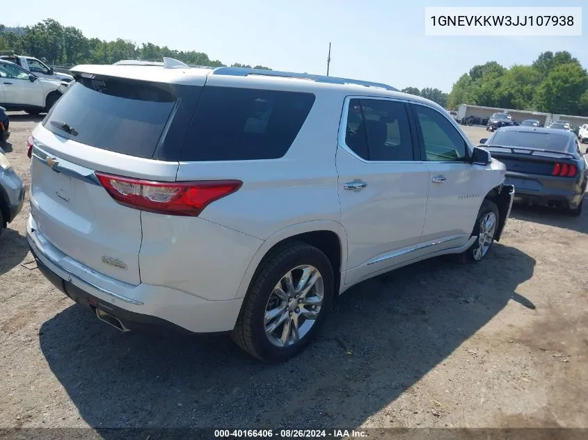 2018 Chevrolet Traverse High Country VIN: 1GNEVKKW3JJ107938 Lot: 40166406