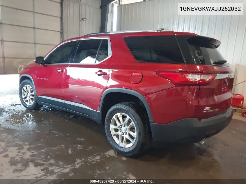 2018 Chevrolet Traverse 1Lt VIN: 1GNEVGKWXJJ262032 Lot: 40207429