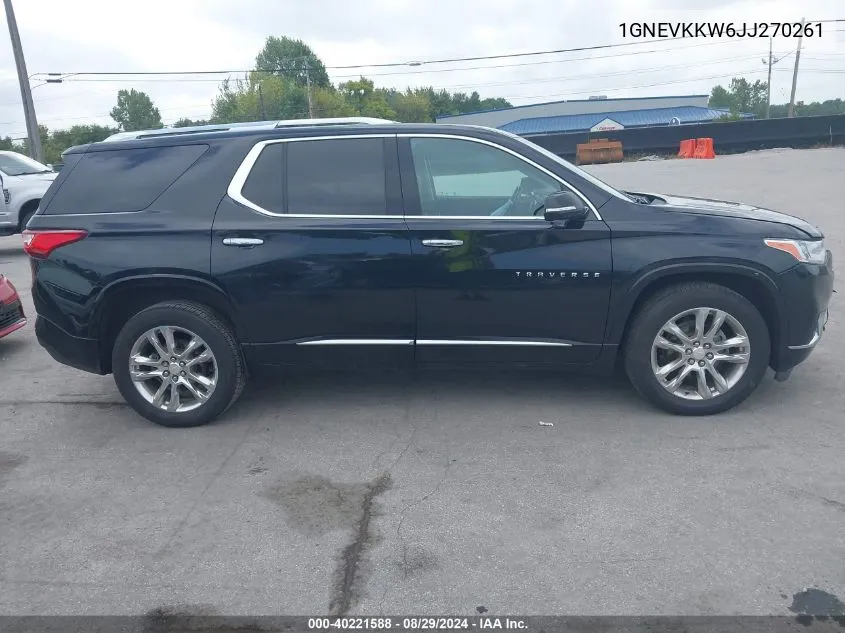 2018 Chevrolet Traverse High Country VIN: 1GNEVKKW6JJ270261 Lot: 40221588