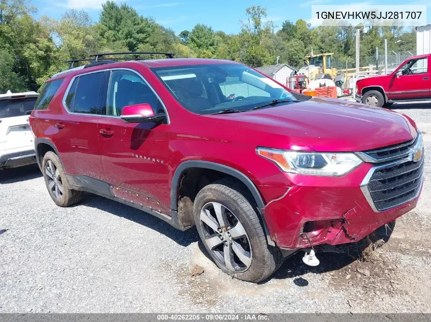 2018 Chevrolet Traverse 3Lt VIN: 1GNEVHKW5JJ281707 Lot: 40262205