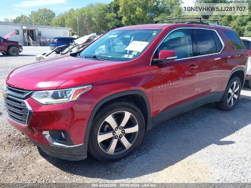 2018 Chevrolet Traverse 3Lt VIN: 1GNEVHKW5JJ281707 Lot: 40262205