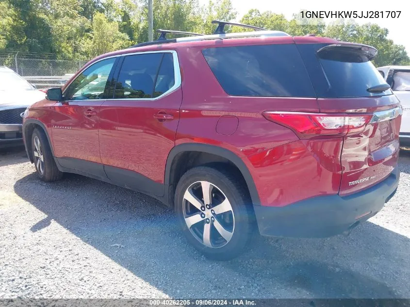 2018 Chevrolet Traverse 3Lt VIN: 1GNEVHKW5JJ281707 Lot: 40262205