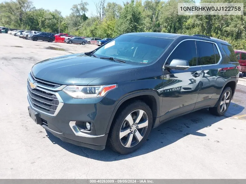 1GNERHKW0JJ122758 2018 Chevrolet Traverse 3Lt