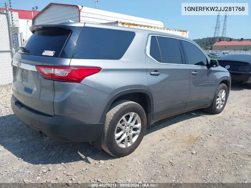 2018 Chevrolet Traverse Ls VIN: 1GNERFKW2JJ281768 Lot: 40278313