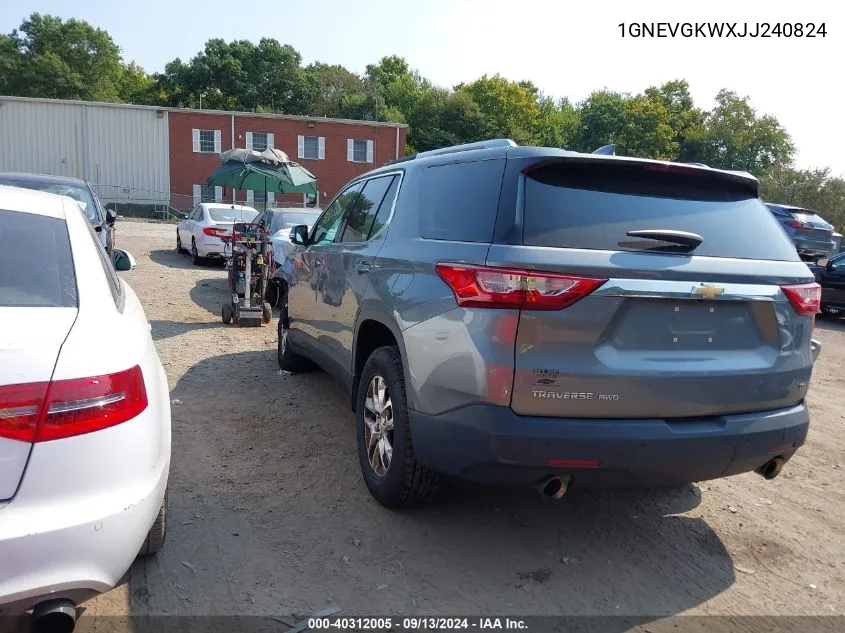 2018 Chevrolet Traverse 1Lt VIN: 1GNEVGKWXJJ240824 Lot: 40312005