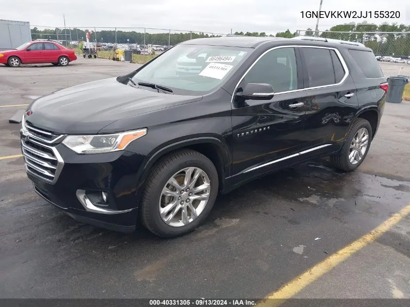 2018 Chevrolet Traverse High Country VIN: 1GNEVKKW2JJ155320 Lot: 40331305