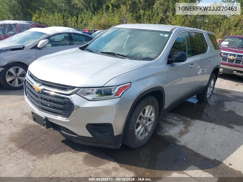 2018 Chevrolet Traverse Ls VIN: 1GNERFKW2JJ270463 Lot: 40388513