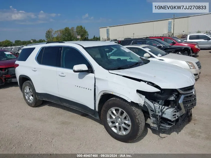 1GNEVGKW7JJ270833 2018 Chevrolet Traverse 1Lt