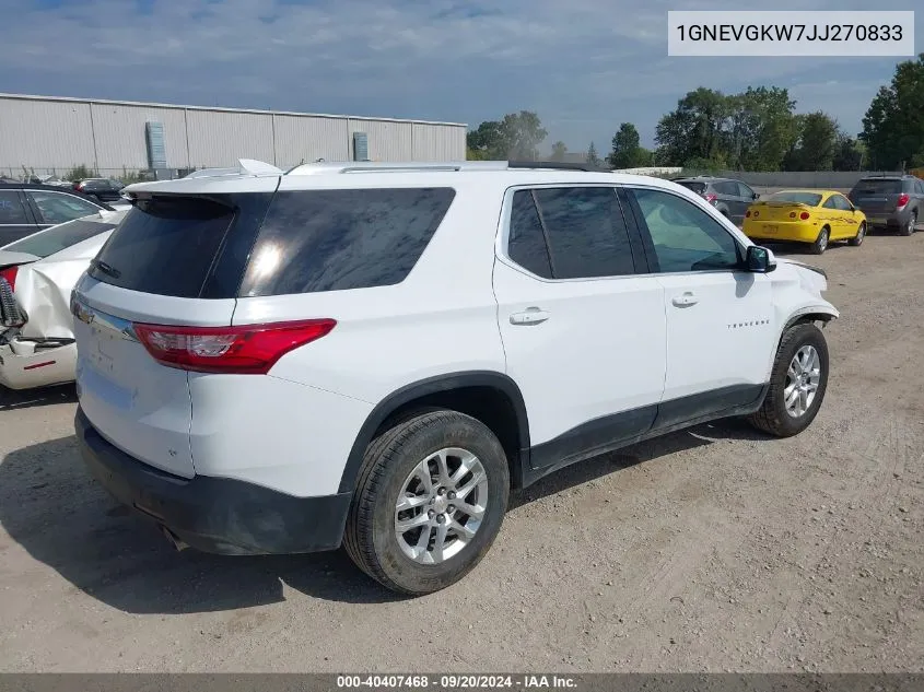 1GNEVGKW7JJ270833 2018 Chevrolet Traverse 1Lt