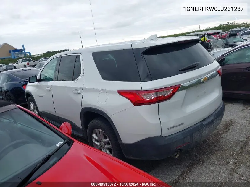 2018 Chevrolet Traverse Ls VIN: 1GNERFKW0JJ231287 Lot: 40515372