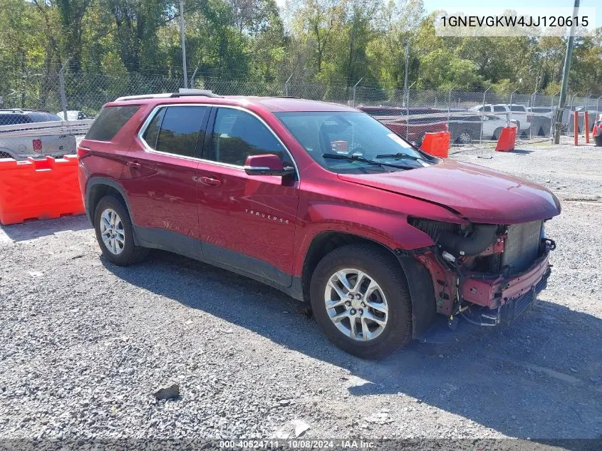 2018 Chevrolet Traverse Lt VIN: 1GNEVGKW4JJ120615 Lot: 40524711