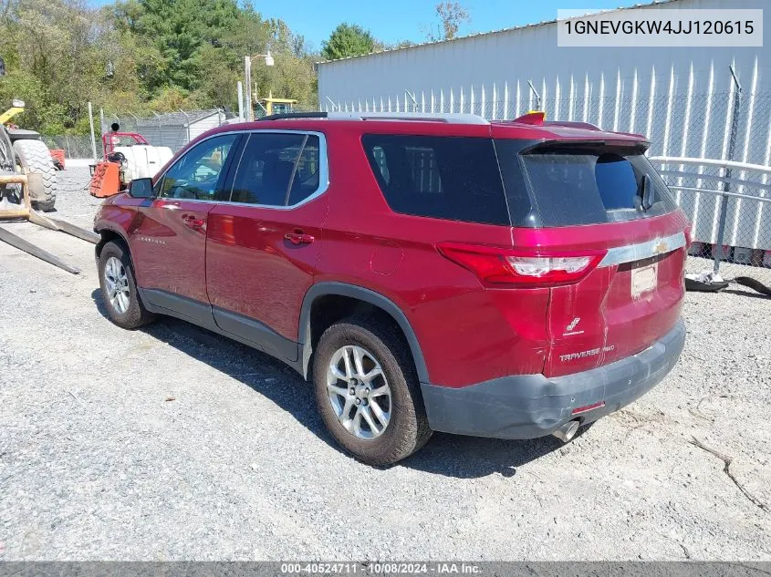 2018 Chevrolet Traverse Lt VIN: 1GNEVGKW4JJ120615 Lot: 40524711