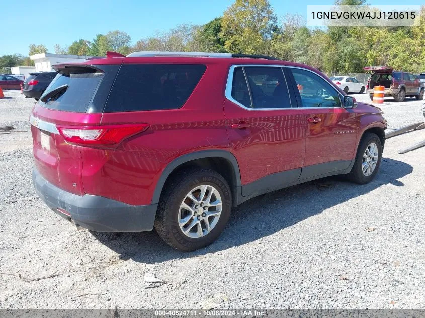 2018 Chevrolet Traverse Lt VIN: 1GNEVGKW4JJ120615 Lot: 40524711