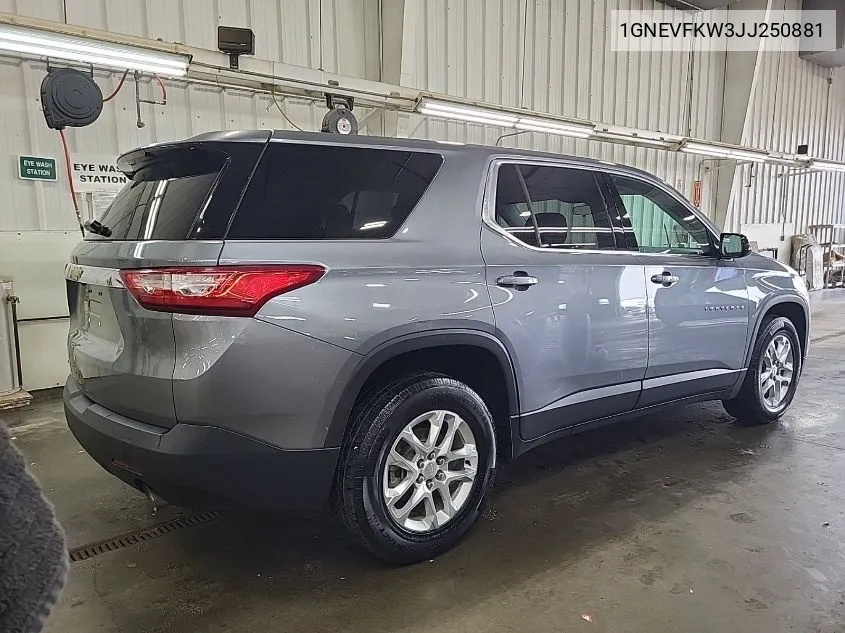 1GNEVFKW3JJ250881 2018 Chevrolet Traverse Ls