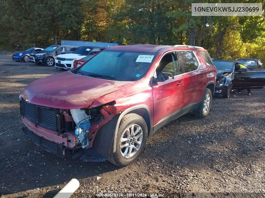 2018 Chevrolet Traverse 1Lt VIN: 1GNEVGKW5JJ230699 Lot: 40578124