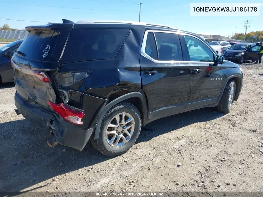 2018 Chevrolet Traverse 1Lt VIN: 1GNEVGKW8JJ186178 Lot: 40611874