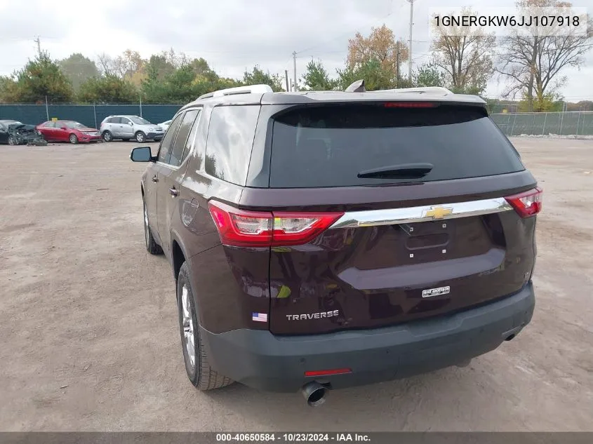 2018 Chevrolet Traverse 1Lt VIN: 1GNERGKW6JJ107918 Lot: 40650584