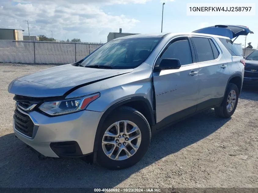 2018 Chevrolet Traverse Ls VIN: 1GNERFKW4JJ258797 Lot: 40650692