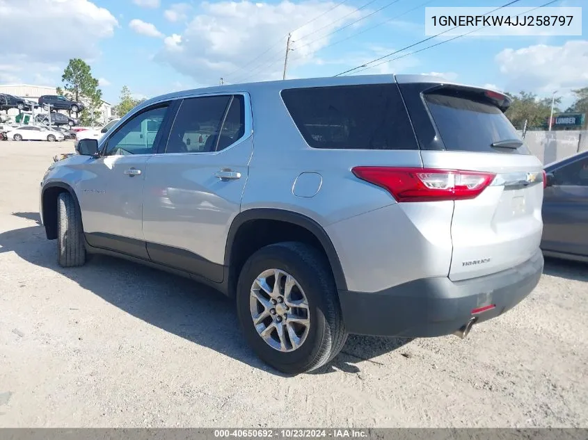 2018 Chevrolet Traverse Ls VIN: 1GNERFKW4JJ258797 Lot: 40650692