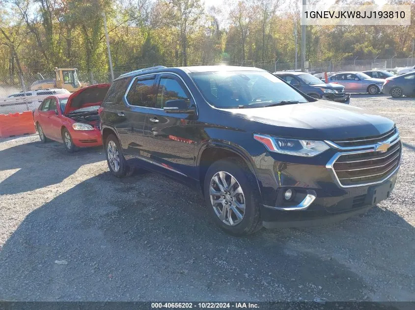 2018 Chevrolet Traverse Premier VIN: 1GNEVJKW8JJ193810 Lot: 40656202