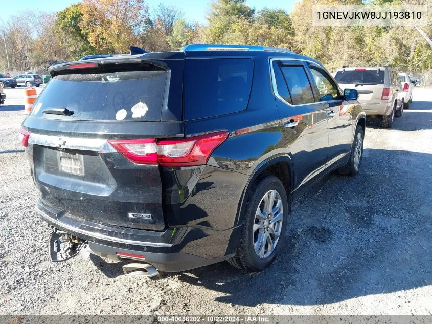 2018 Chevrolet Traverse Premier VIN: 1GNEVJKW8JJ193810 Lot: 40656202